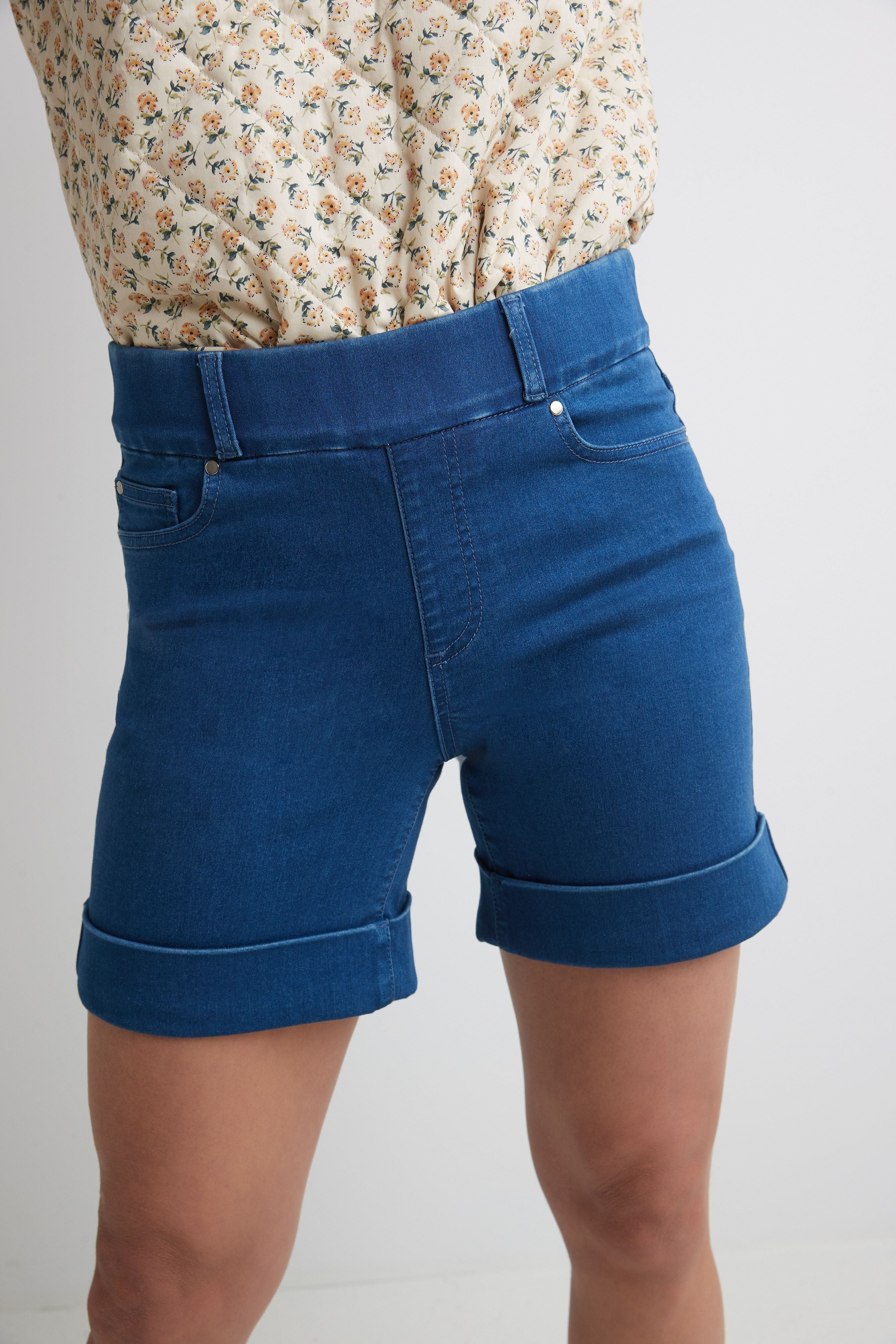 Short en jean Rekucci Women's 6 pouces à enfiler Chic Short en