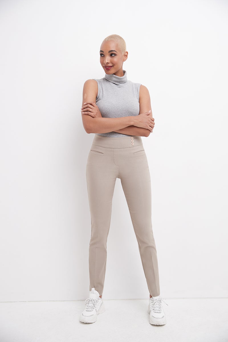 Straight classic pants with tummy control and pockets, Rekucci